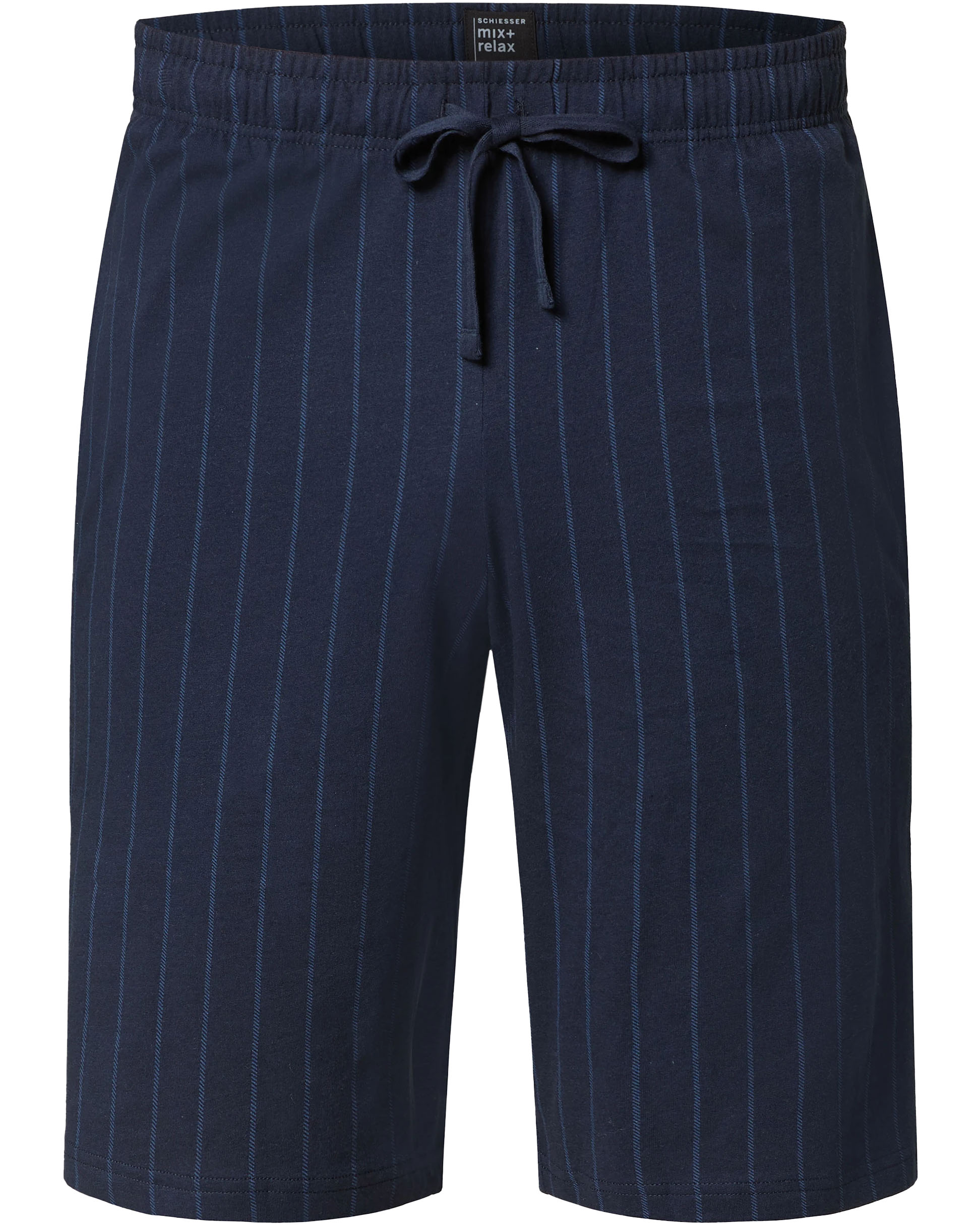 Schiesser Pyjamabroek kort model blauw gestreept afbeelding 1